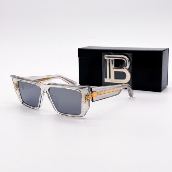 NEW BALMAIN B-VI BPS-128B UNISEX GREY/GOLD SUNGLASSES BALMAIN - Picture 1 of 15